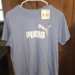 Puma Men's Light Blue Logo Tee